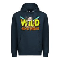 Navy Wild about Softball Premium Hoodie - HowdyJamesFarm