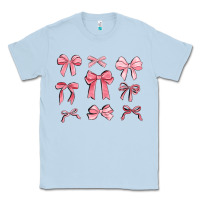 Dusty Blue pink ribbons Classic Tee - MaliasSmallBusiness