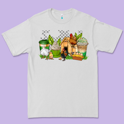 Chicken Coffee Cups Premium Tee Designed By Adodesignshop