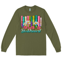 Army Green booktrovert Long Sleeve Tee - NancyCooperArtShop
