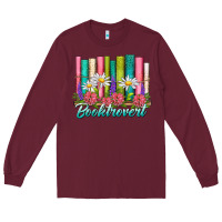 Burgundy booktrovert Long Sleeve Tee - NancyCooperArtShop