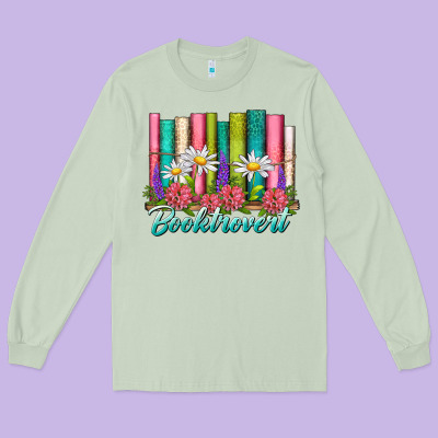 Booktrovert Long Sleeve Tee Designed By Nancycooperartshop