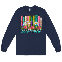 Navy booktrovert Long Sleeve Tee - NancyCooperArtShop