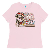 Bubblegum Pink three up down Ladies Tee - RacoonDesign
