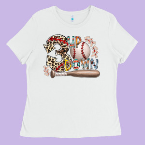 Three Up Down Ladies Tee Designed By Racoondesign