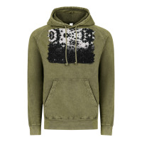 Vintage Olive cowhide background Vintage Hoodie - BarkalooDesign