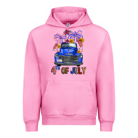 Fuchsia Pink Western Fourth Of July Truck Urban Hoodie - FaDigitalArtStudio