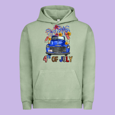 Western Fourth Of July Truck Urban Hoodie Designed By Fadigitalartstudio