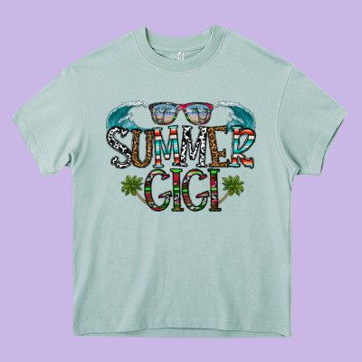 Summer Gigi Heavy Core Tee Designed By Cowhidedigitalart