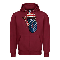 Burgundy American Toungue for 4th of July Zipper Hoodie - Bettercallsaul