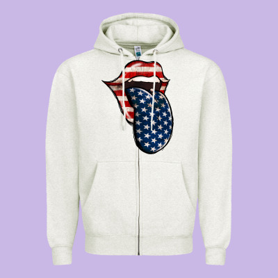 American Toungue For 4th Of July Zipper Hoodie Designed By Bettercallsaul