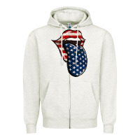 Oatmeal Heather American Toungue for 4th of July Zipper Hoodie - Bettercallsaul
