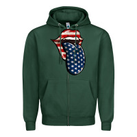 Sports Green American Toungue for 4th of July Zipper Hoodie - Bettercallsaul