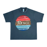 Midnight Navy leopard merica Urban Heavy Tee - MaliasSmallBusiness