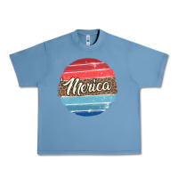 Pebble Blue leopard merica Urban Heavy Tee - MaliasSmallBusiness
