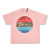 Salmon leopard merica Urban Heavy Tee - MaliasSmallBusiness