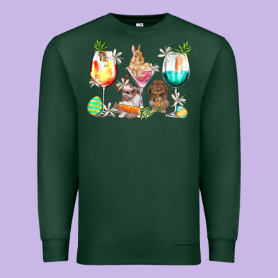 Easter Wine Glasses Easter Day Premium Sweatshirt Designed By Howdyjamesfarm