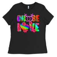 Black choose love (lesbian) Ladies Tee - HRA Design Shop