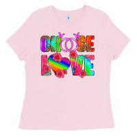 Bubblegum Pink choose love (lesbian) Ladies Tee - HRA Design Shop