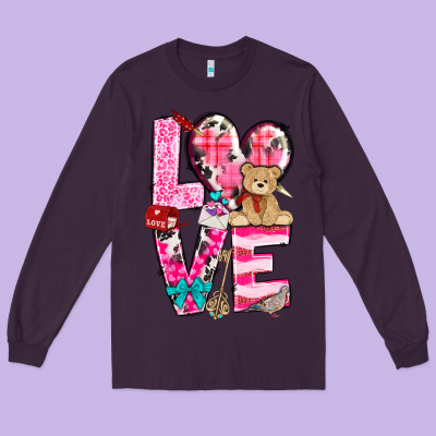 Love Valentines Day Long Sleeve Tee Designed By Nancycooperartshop