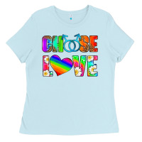 Baby Blue choose love (gay) Ladies Tee - HRA Design Shop