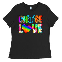 Black choose love (gay) Ladies Tee - HRA Design Shop