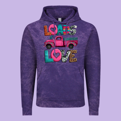Loads Of Love Valentine's Day Truck Vintage Hoodie Designed By Jasminsmagicworld