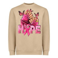 Mushroom Hope Breast Cancer Caucasian hand nails Heavyweight Sweatshirt - NancyCooperArtShop