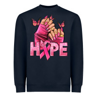 Navy Hope Breast Cancer Caucasian hand nails Heavyweight Sweatshirt - NancyCooperArtShop