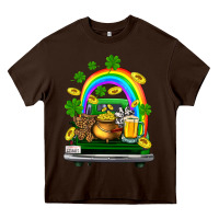 Chocolate Brown st patricks shamrock gold beer truck Heavy Core Tee - FaDigitalArtStudio