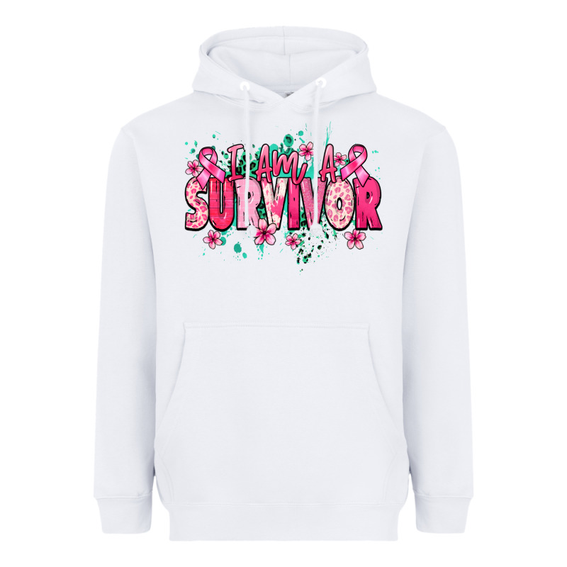 I Am A Survivor Cancer Awareness Heavyweight Hoodie by HowdyJamesFarm | Teevron