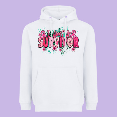 I Am A Survivor Cancer Awareness Heavyweight Hoodie Designed By Howdyjamesfarm