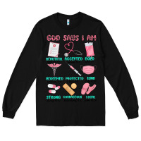 Black god says i am nurse Long Sleeve Tee - MaliasSmallBusiness