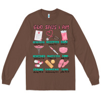 Chestnut god says i am nurse Long Sleeve Tee - MaliasSmallBusiness