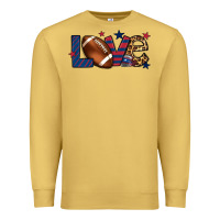 Antique Gold Love Football team color red blue 4th of july Premium Sweatshirt - HowdyJamesFarm