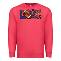 Cardinal Love Football team color red blue 4th of july Premium Sweatshirt - HowdyJamesFarm