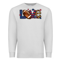 Dove Grey Love Football team color red blue 4th of july Premium Sweatshirt - HowdyJamesFarm