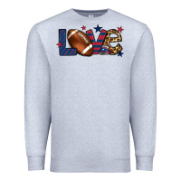 Heather Grey Love Football team color red blue 4th of july Premium Sweatshirt - HowdyJamesFarm