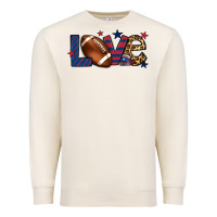 Sandshell Love Football team color red blue 4th of july Premium Sweatshirt - HowdyJamesFarm