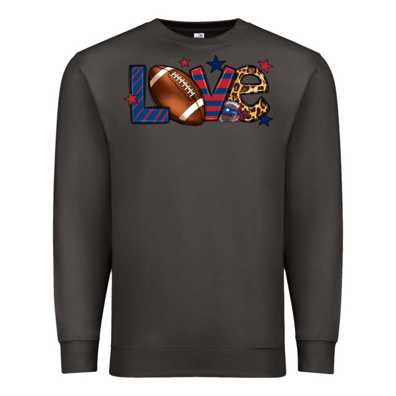 Love Football Team Color Red Blue 4th Of July Premium Sweatshirt by HowdyJamesFarm | Teevron
