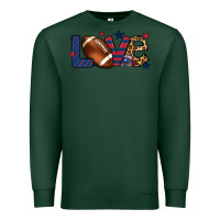Sports Green Love Football team color red blue 4th of july Premium Sweatshirt - HowdyJamesFarm