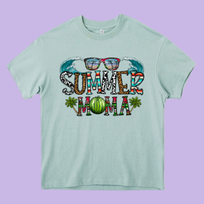 Summer Mama Heavy Core Tee Designed By Cowhidedigitalart
