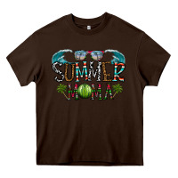 Chocolate Brown summer mama Heavy Core Tee - CowhideDigitalArt