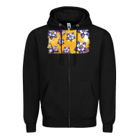 Black Rocky Mountain Columbine Flower Zipper Hoodie - Bettercallsaul