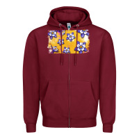 Burgundy Rocky Mountain Columbine Flower Zipper Hoodie - Bettercallsaul