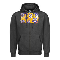 Charcoal Heather Rocky Mountain Columbine Flower Zipper Hoodie - Bettercallsaul