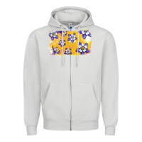 Dove Grey Rocky Mountain Columbine Flower Zipper Hoodie - Bettercallsaul