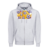 Heather Grey Rocky Mountain Columbine Flower Zipper Hoodie - Bettercallsaul