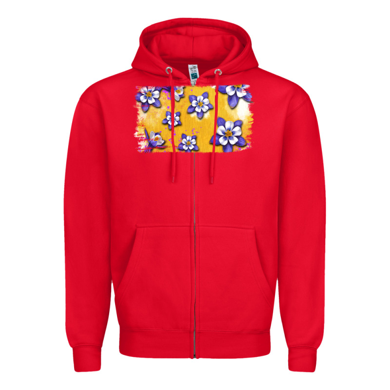 Rocky Mountain Columbine Flower Zipper Hoodie by Bettercallsaul | Teevron