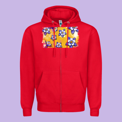 Rocky Mountain Columbine Flower Zipper Hoodie Designed By Bettercallsaul